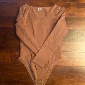 OQQ TikTok viral bodysuit - brown